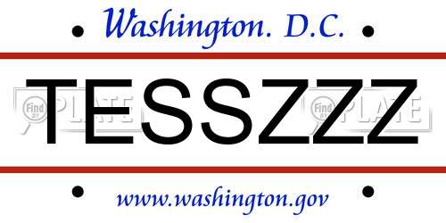 TESSZZZ District Of Columbia License Plate