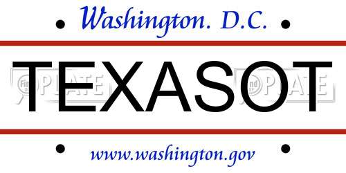 TEXASOT District Of Columbia License Plate