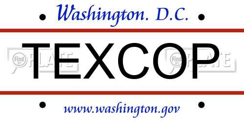 TEXCOP District Of Columbia License Plate