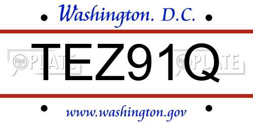 TEZ91Q District Of Columbia License Plate