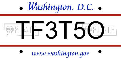 TF3T5O District Of Columbia License Plate