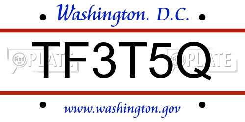 TF3T5Q District Of Columbia License Plate