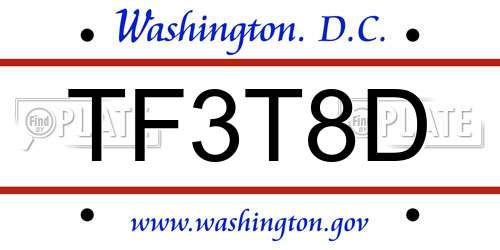 TF3T8D District Of Columbia License Plate