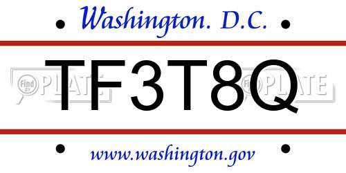 TF3T8Q District Of Columbia License Plate