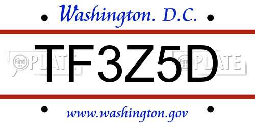 TF3Z5D District Of Columbia License Plate