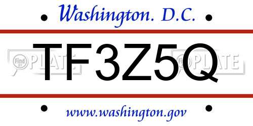 TF3Z5Q District Of Columbia License Plate