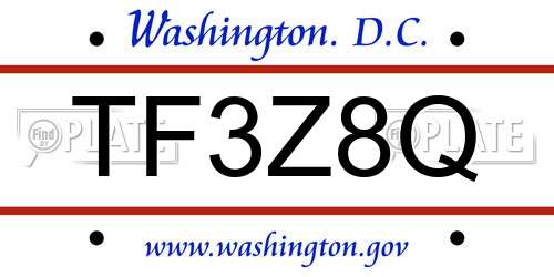 TF3Z8Q District Of Columbia License Plate