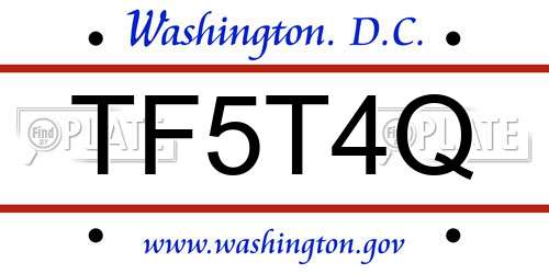 TF5T4Q District Of Columbia License Plate