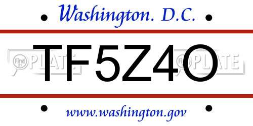 TF5Z4O District Of Columbia License Plate