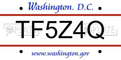 TF5Z4Q District Of Columbia License Plate