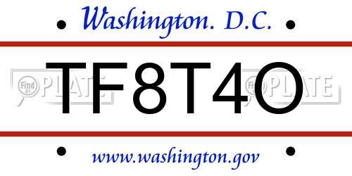 TF8T4O District Of Columbia License Plate