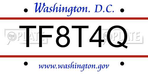 TF8T4Q District Of Columbia License Plate