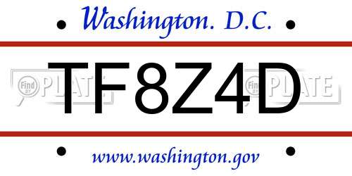 TF8Z4D District Of Columbia License Plate