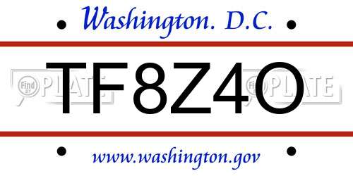 TF8Z4O District Of Columbia License Plate
