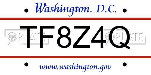 TF8Z4Q District Of Columbia License Plate