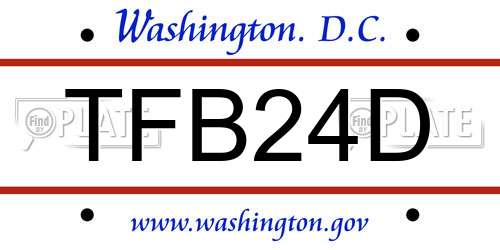 TFB24D District Of Columbia License Plate