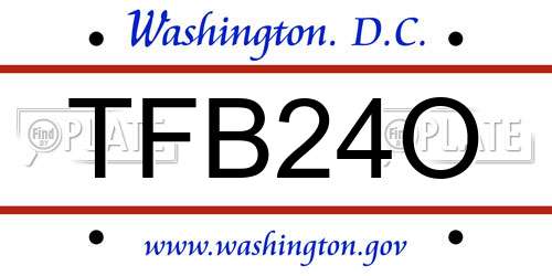 TFB24O District Of Columbia License Plate