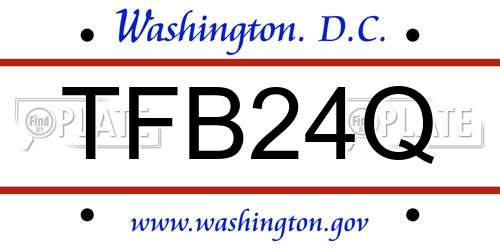 TFB24Q District Of Columbia License Plate