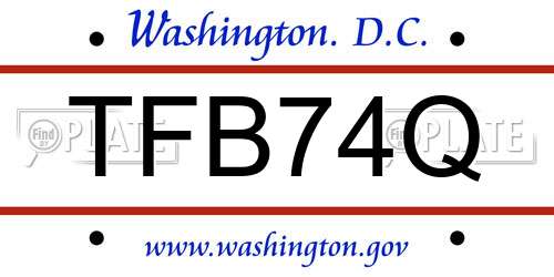 TFB74Q District Of Columbia License Plate