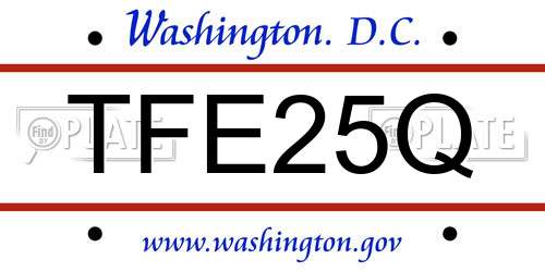 TFE25Q District Of Columbia License Plate