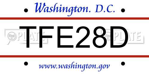 TFE28D District Of Columbia License Plate