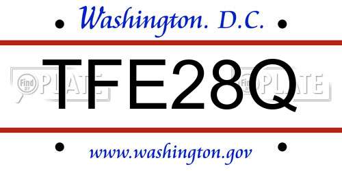 TFE28Q District Of Columbia License Plate
