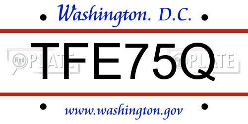 TFE75Q District Of Columbia License Plate