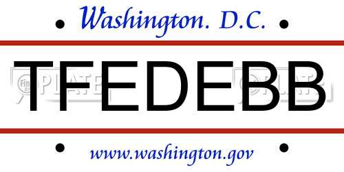 TFEDEBB District Of Columbia License Plate