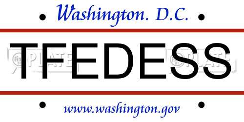 TFEDESS District Of Columbia License Plate