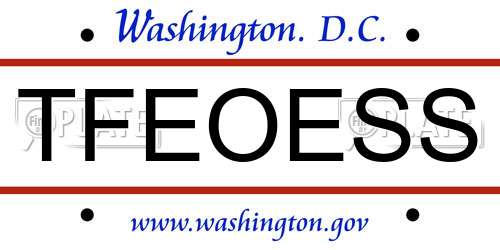 TFEOESS District Of Columbia License Plate