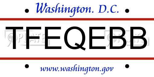 TFEQEBB District Of Columbia License Plate