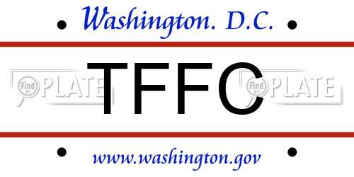 TFFC District Of Columbia License Plate