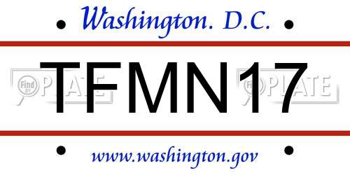 TFMN17 District Of Columbia License Plate
