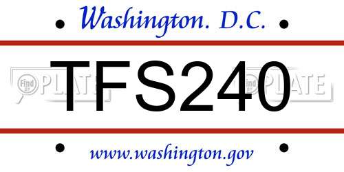 TFS240 District Of Columbia License Plate