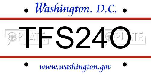 TFS24O District Of Columbia License Plate