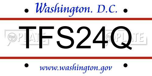 TFS24Q District Of Columbia License Plate