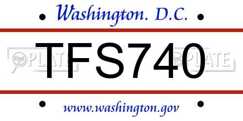 TFS740 District Of Columbia License Plate