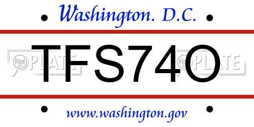 TFS74O District Of Columbia License Plate