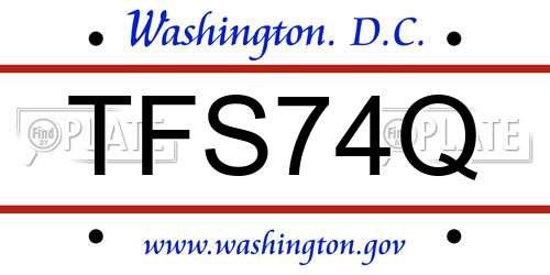 TFS74Q District Of Columbia License Plate