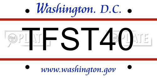 TFST40 District Of Columbia License Plate