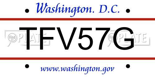 TFV57G District Of Columbia License Plate