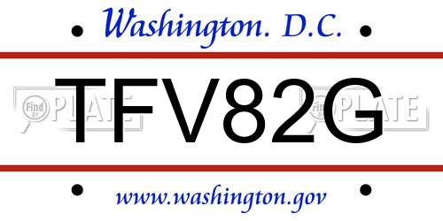 TFV82G District Of Columbia License Plate