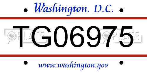 TG06975 District Of Columbia License Plate