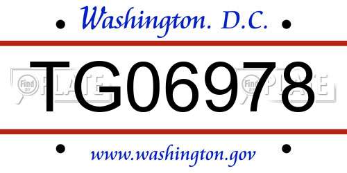 TG06978 District Of Columbia License Plate