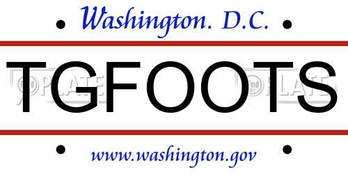 TGFOOTS District Of Columbia License Plate