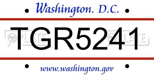 TGR5241 District Of Columbia License Plate