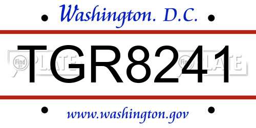 TGR8241 District Of Columbia License Plate