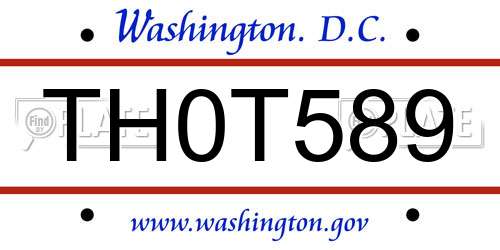 TH0T589 District Of Columbia License Plate