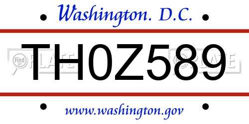 TH0Z589 District Of Columbia License Plate