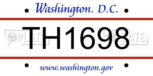 TH1698 District Of Columbia License Plate
